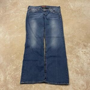 Big Star Jeans Women’s 32x32 Dark Wash Bootcut Denim Mid Rise Stretch Blue Y2K